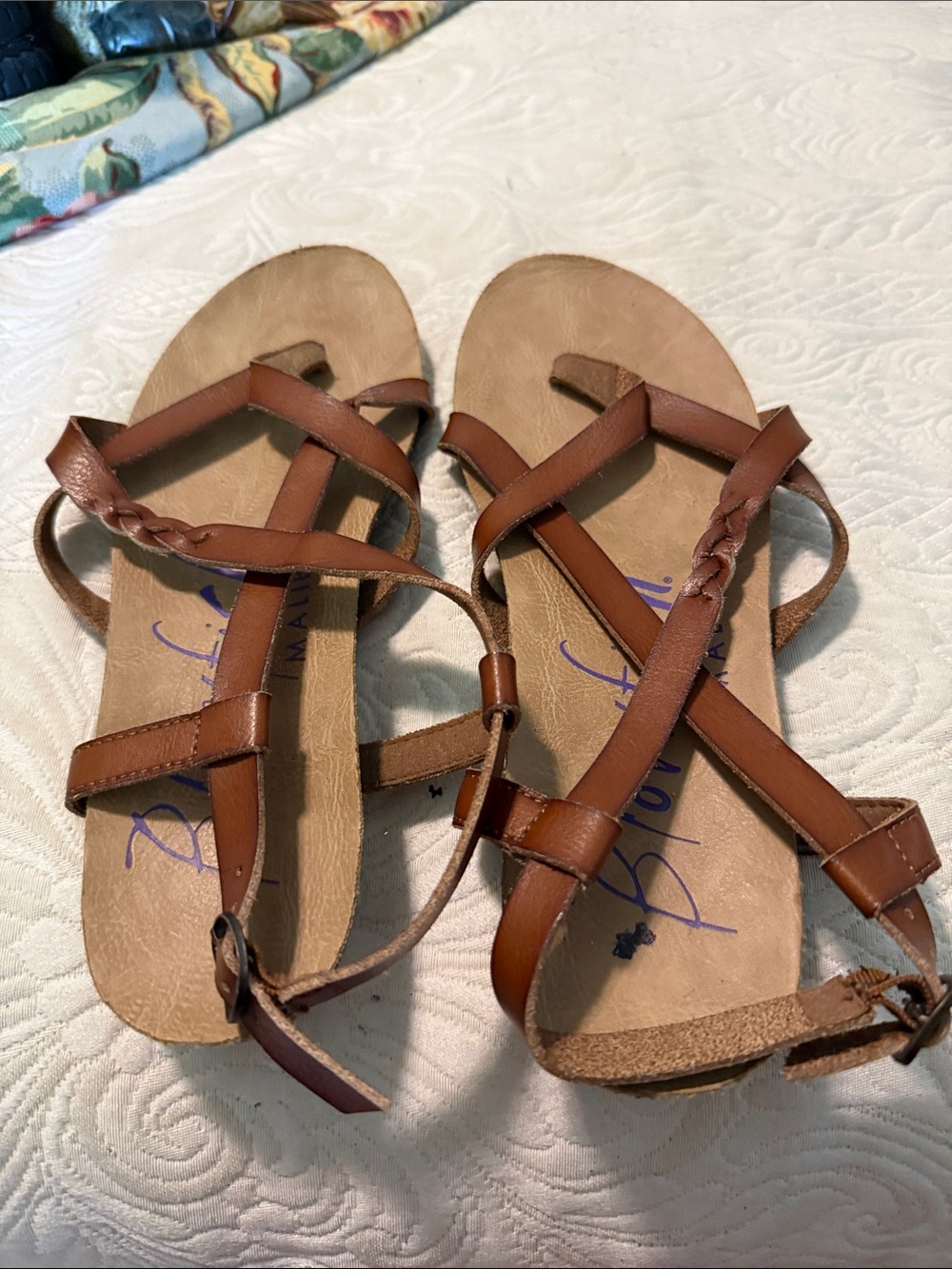 Blowfish Brown Strappy Braided Sandals